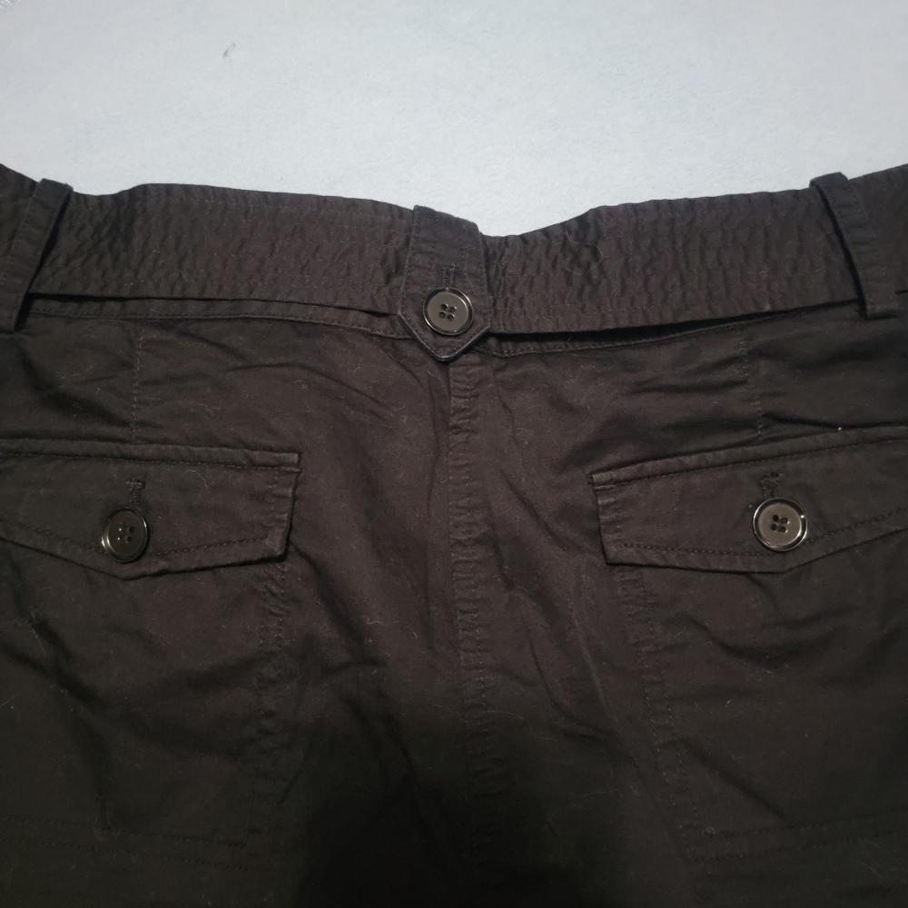 Talbots Size 6P Petites Black Shorts Lightweight Pockets Belted Cotton Preppy - Picture 5 of 10